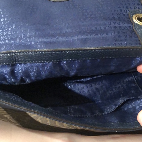 Kate Spade navy blue purse with gold detailing. - Picture 5 of 5